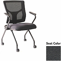 Lorell Conjure Mesh Training Chairs with Arms Fuse Azurean Seat Color - Polyurethane, Foam Seat Material - Mesh Back Material - High Back - Black - Armrest - 2 / Carton (LLR6201946)