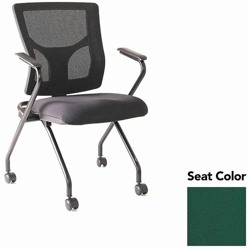 Lorell Conjure Mesh Training Chairs with Arms Forte Chive Seat Color - Polyurethane, Foam Seat Material - Mesh Back Material - High Back - Black - Armrest - 2 / Carton (LLR6201942)