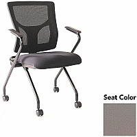 Lorell Conjure Mesh Training Chairs with Arms Insight Fossil Seat Color - Polyurethane, Foam Seat Material - Mesh Back Material - High Back - Black - Armrest - 2 / Carton (LLR6201951)