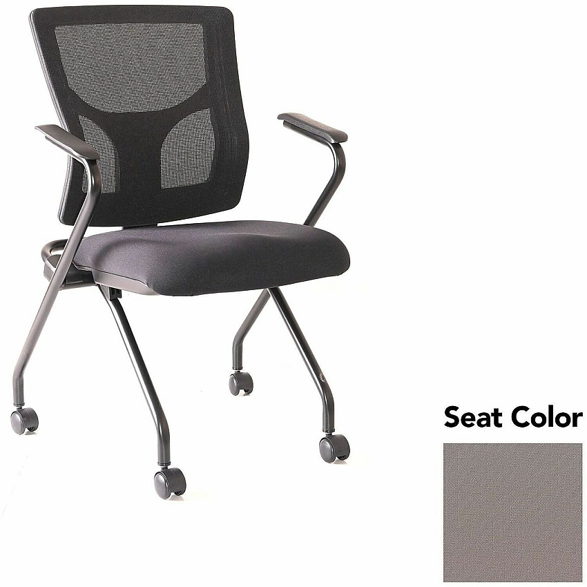 Lorell Conjure Mesh Training Chairs with Arms Insight Fossil Seat Color - Polyurethane, Foam Seat Material - Mesh Back Material - High Back - Black - Armrest - 2 / Carton (LLR6201951)