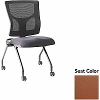 Lorell Conjure Mesh Training Chairs Canyon Cordovan Seat Color - Polyurethane Foam Seat Material - Mesh Back Material - 2 / Carton (LLR6202026)
