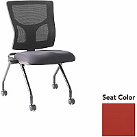 Lorell Conjure Mesh Training Chairs Canyon Red Rock Seat Color - Polyurethane Foam Seat Material - Mesh Back Material - 2 / Carton (LLR62020075)