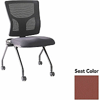 Lorell Conjure Mesh Training Chairs Dillon Cordovan Seat Color - Polyurethane Foam Seat Material - Mesh Back Material - 2 / Carton (LLR62020106)