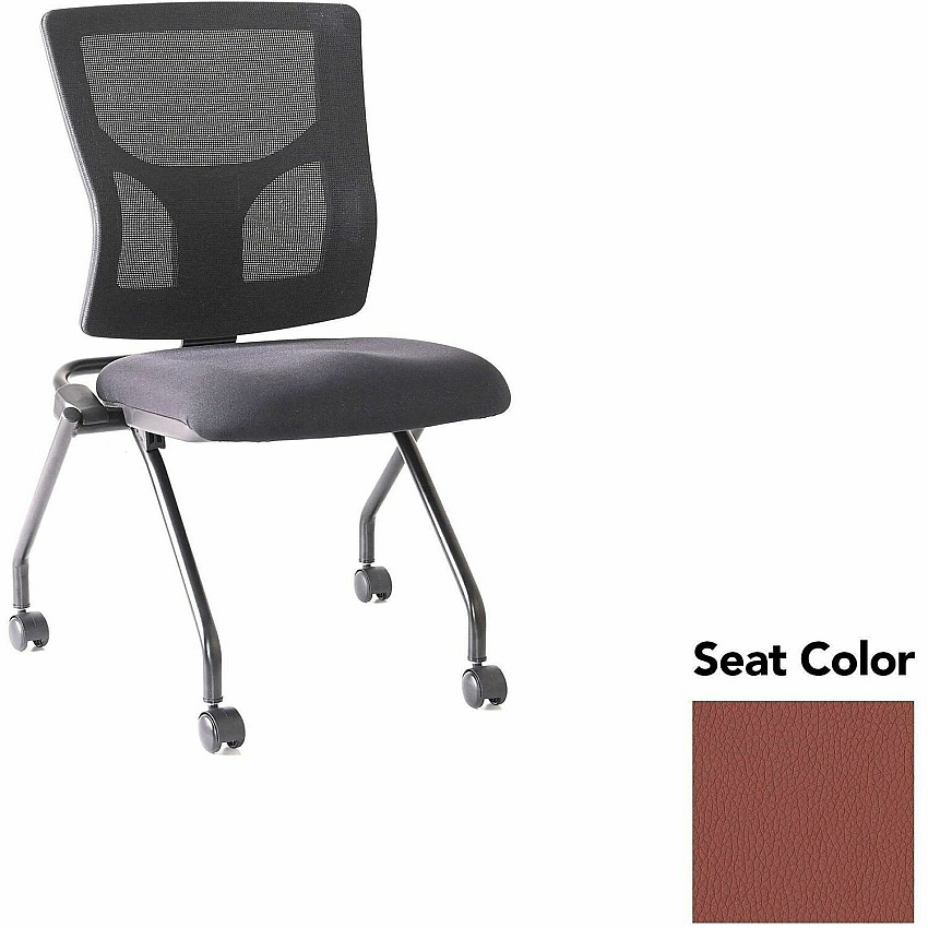 Lorell Conjure Mesh Training Chairs Dillon Cordovan Seat Color - Polyurethane Foam Seat Material - Mesh Back Material - 2 / Carton (LLR62020106)