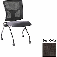 Lorell Conjure Mesh Training Chairs Perfection Black Seat Color - Polyurethane Foam Seat Material - Mesh Back Material - 2 / Carton (LLR6202063)