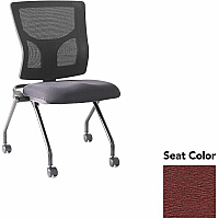 Lorell Conjure Mesh Training Chairs Fuse Carmine Seat Color - Polyurethane Foam Seat Material - Mesh Back Material - 2 / Carton (LLR6202047)