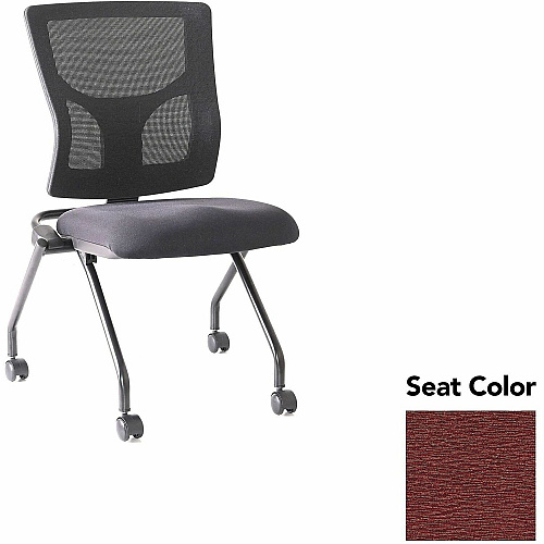 Lorell Conjure Mesh Training Chairs Fuse Carmine Seat Color - Polyurethane Foam Seat Material - Mesh Back Material - 2 / Carton (LLR6202047)