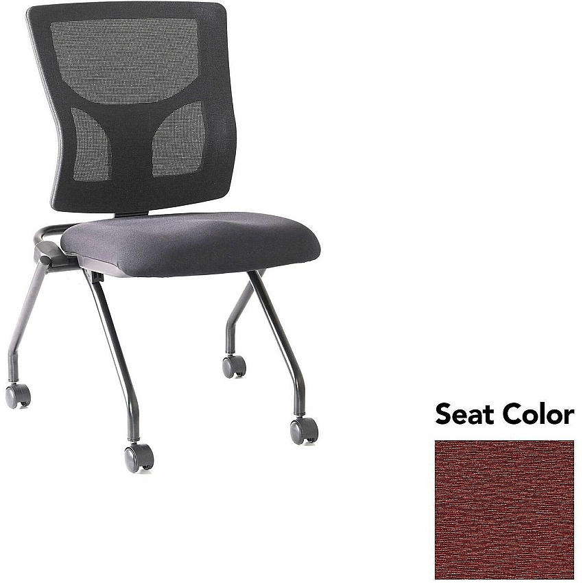 Lorell Conjure Mesh Training Chairs Fuse Carmine Seat Color - Polyurethane Foam Seat Material - Mesh Back Material - 2 / Carton (LLR6202047)