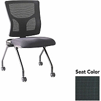 Lorell Conjure Mesh Training Chairs Expo Tuxedo Seat Color - Polyurethane Foam Seat Material - Mesh Back Material - 2 / Carton (LLR6202035)