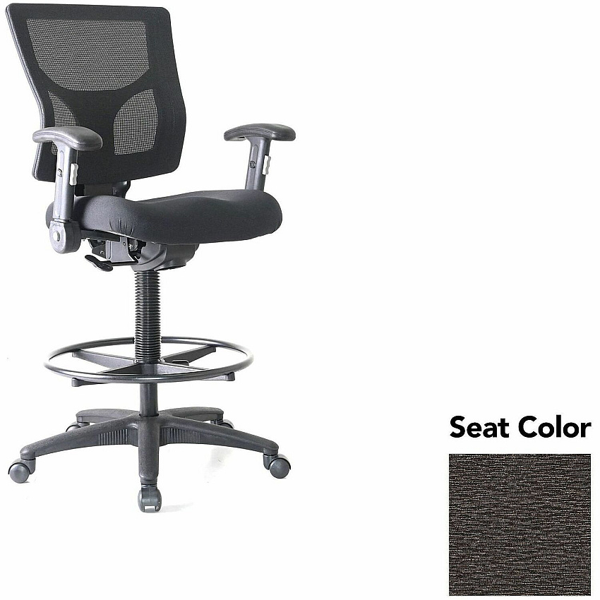 Lorell Conjure Office Stool Fuse Pepper Seat Color - Polyurethane Foam Seat Material - Mesh Back Material - Armrest - 1 Each (LLR6202104)