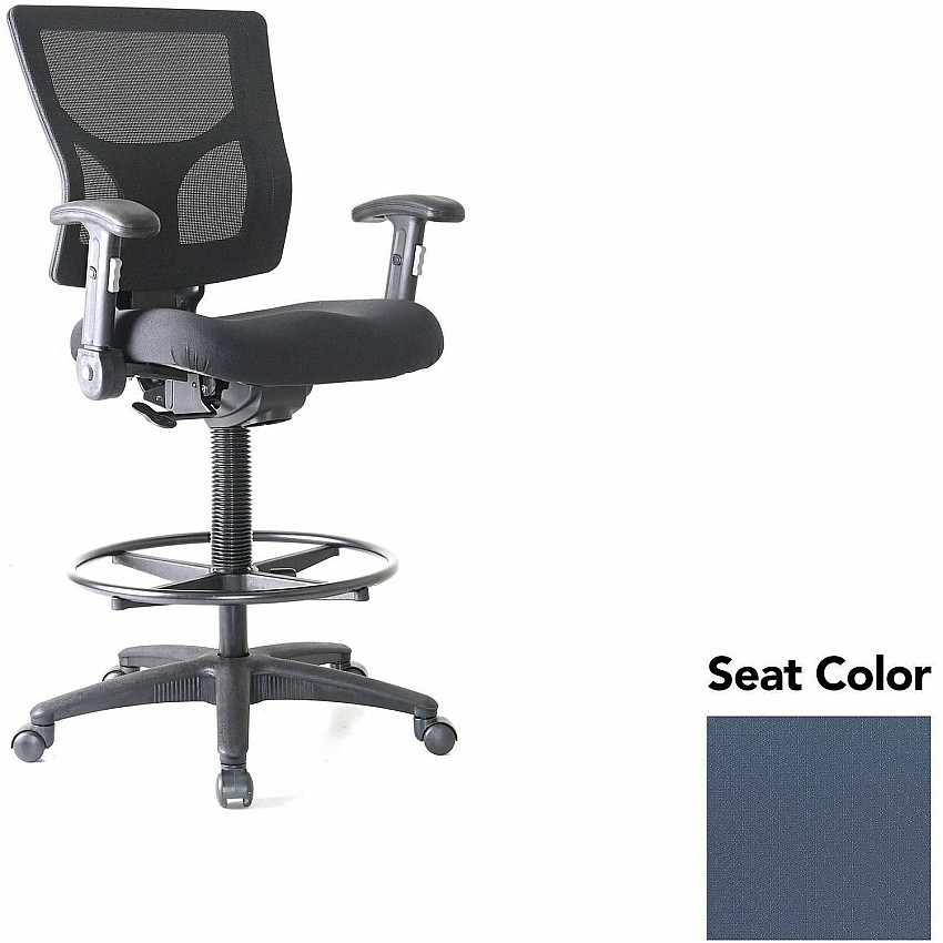 Lorell Conjure Office Stool Insight Periwinkle Blue Seat Color - Polyurethane Foam Seat Material - Mesh Back Material - Armrest - 1 Each (LLR6202101)