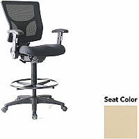 Lorell Conjure Office Stool Dillon Buff Seat Color - Polyurethane Foam Seat Material - Mesh Back Material - Armrest - 1 Each (LLR62021007)