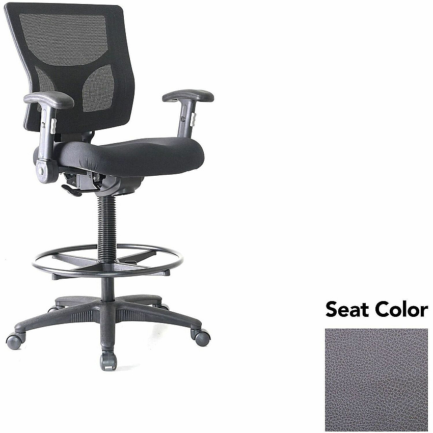 Lorell Conjure Office Stool Canyon Carbon Seat Color - Polyurethane Foam Seat Material - Mesh Back Material - Armrest - 1 Each (LLR62021101)