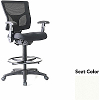 Lorell Conjure Office Stool Dillon Snow Seat Color - Polyurethane Foam Seat Material - Mesh Back Material - Armrest - 1 Each (LLR62021103)
