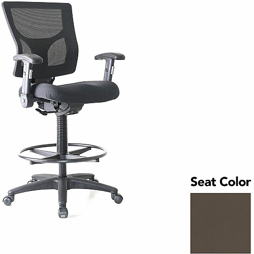 Lorell Conjure Office Stool Dillon Java Seat Color - Polyurethane Foam Seat Material - Mesh Back Material - Armrest - 1 Each (LLR62021077)