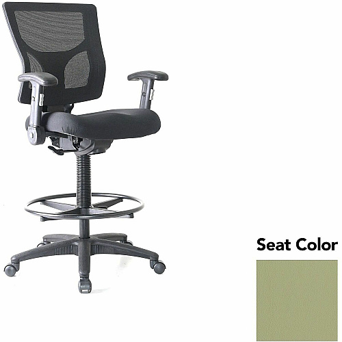 Lorell Conjure Office Stool Dillon Sage Seat Color - Polyurethane Foam Seat Material - Mesh Back Material - Armrest - 1 Each (LLR62021069)