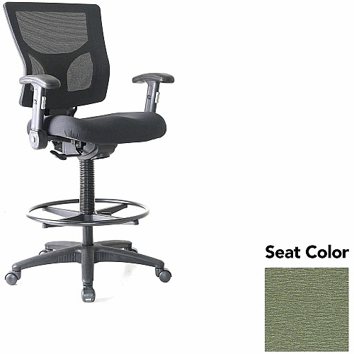 Lorell Conjure Office Stool Fuse Cress Seat Color - Polyurethane Foam Seat Material - Mesh Back Material - Armrest - 1 Each (LLR6202148)