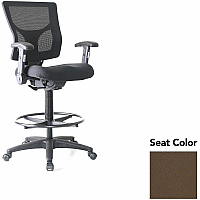 Lorell Conjure Office Stool Forte Fudge Seat Color - Polyurethane Foam Seat Material - Mesh Back Material - Armrest - 1 Each (LLR6202141)