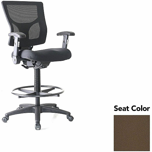 Lorell Conjure Office Stool Forte Fudge Seat Color - Polyurethane Foam Seat Material - Mesh Back Material - Armrest - 1 Each (LLR6202141)
