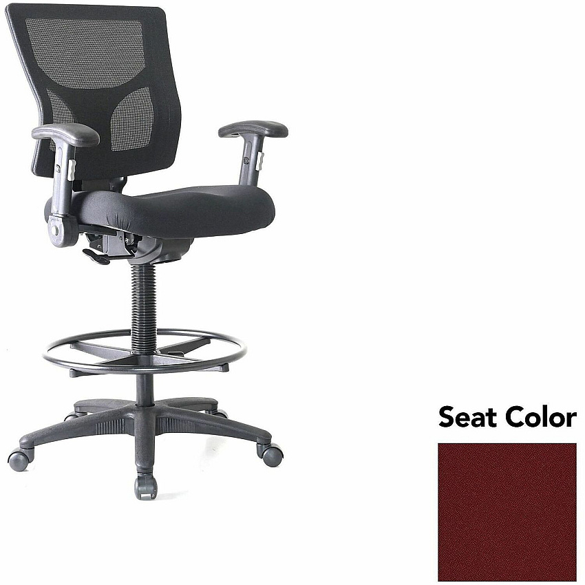 Lorell Conjure Office Stool Forte Port Seat Color - Polyurethane Foam Seat Material - Mesh Back Material - Armrest - 1 Each (LLR6202144)