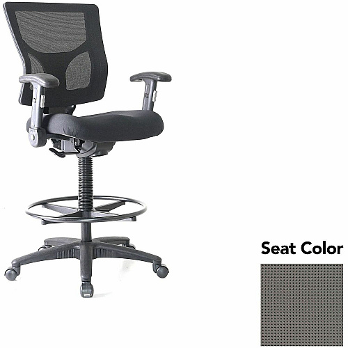 Lorell Conjure Office Stool Expo Fog Seat Color - Polyurethane Foam Seat Material - Mesh Back Material - Armrest - 1 Each (LLR6202132)