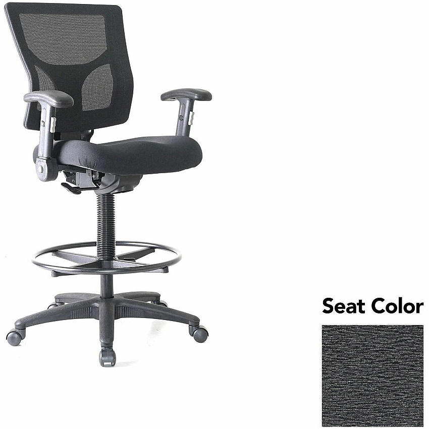 Lorell Conjure Office Stool Fuse Azurean Seat Color - Polyurethane Foam Seat Material - Mesh Back Material - Armrest - 1 Each (LLR6202146)