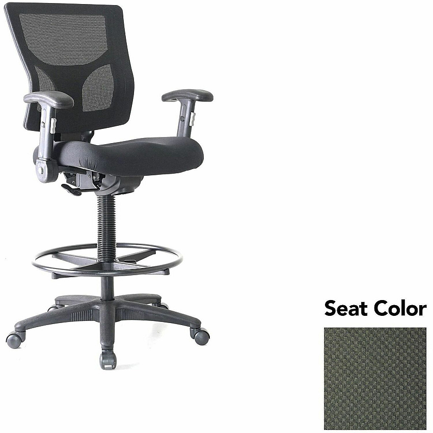 Lorell Conjure Office Stool Perfection Olive Green Seat Color - Polyurethane Foam Seat Material - Mesh Back Material - Armrest - 1 Each (LLR6202167)