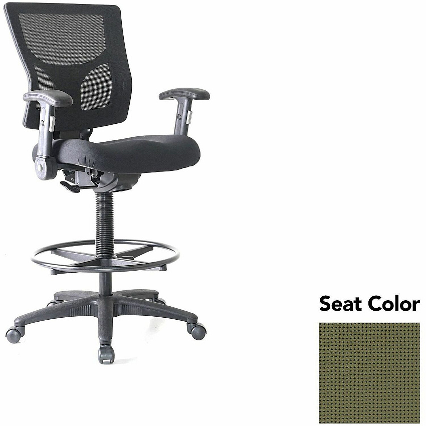 Lorell Conjure Office Stool Expo Leaf Seat Color - Polyurethane Foam Seat Material - Mesh Back Material - Armrest - 1 Each (LLR6202134)