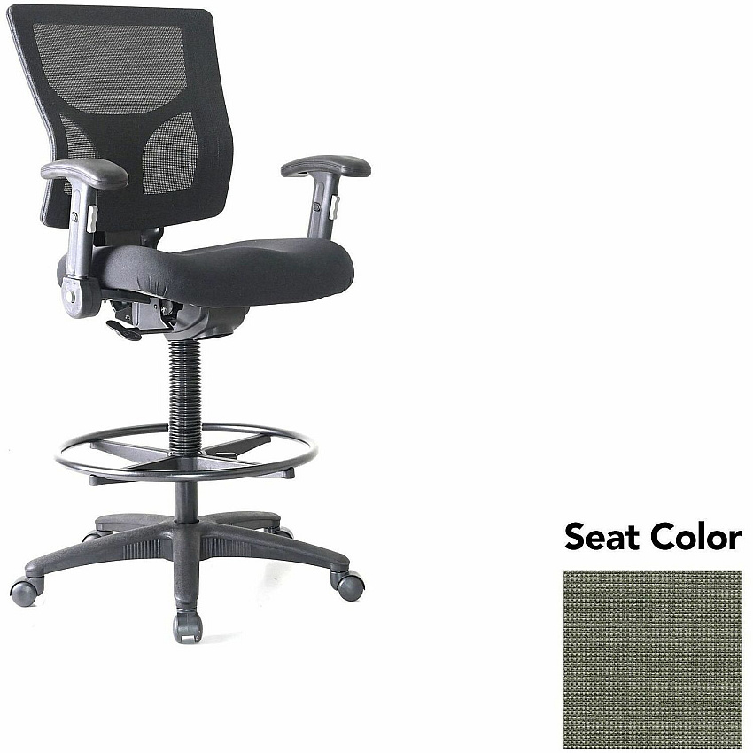 Lorell Conjure Office Stool Shire Sage Seat Color - Polyurethane Foam Seat Material - Mesh Back Material - Armrest - 1 Each (LLR6202185)