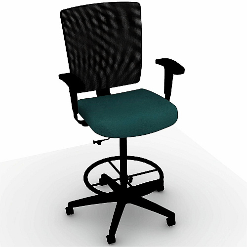 Lorell Conjure Office Stool Insight Forest Seat Color - Polyurethane Foam Seat Material - Mesh Back Material - Armrest - 1 Each (LLR6202150)