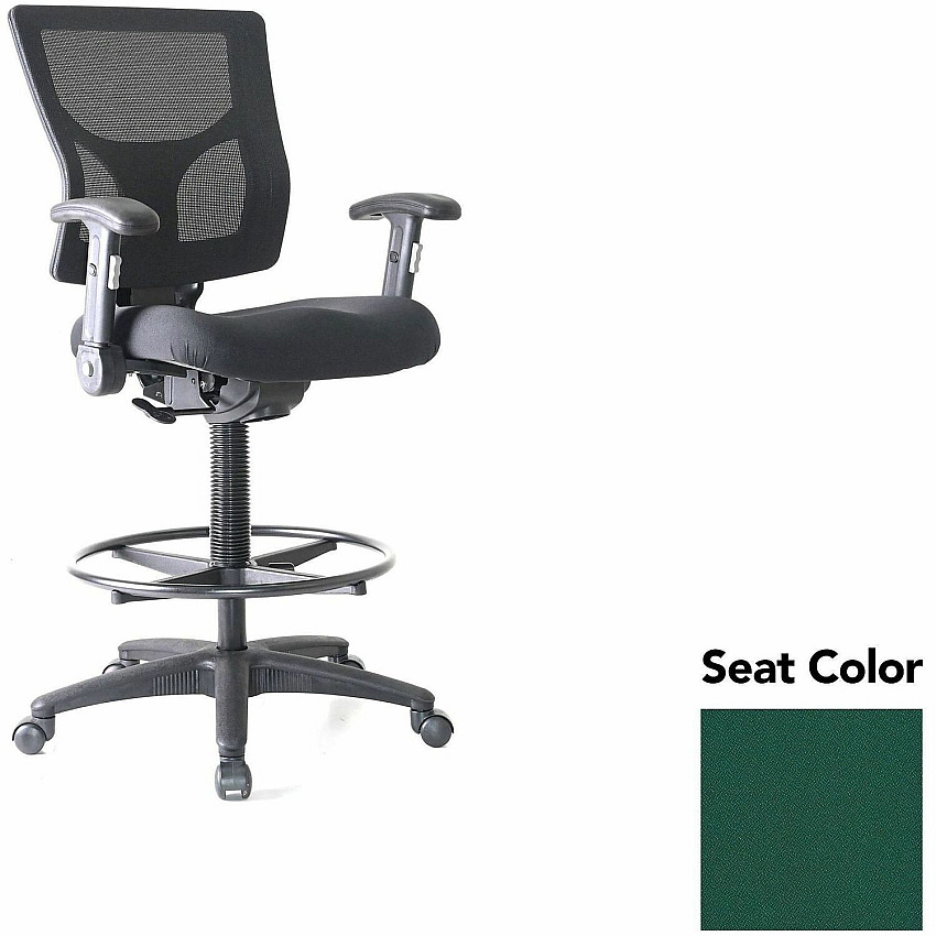 Lorell Conjure Office Stool Forte Chive Seat Color - Polyurethane Foam Seat Material - Mesh Back Material - Armrest - 1 Each (LLR6202142)