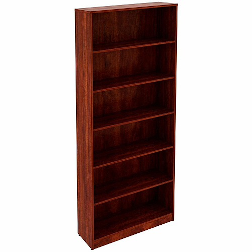 Lorell Laminate Bookcases 36" Width x 12" Depth x 84" Height - 6 x Shelf(ves) - Sturdy, Laminated, Adjustable Shelf, Adjustable Feet, Square Edge - Cherry - Medium Density Fiberboard (MDF), Thermofused Laminate (TFL) - Assembly Required (LLR99751)