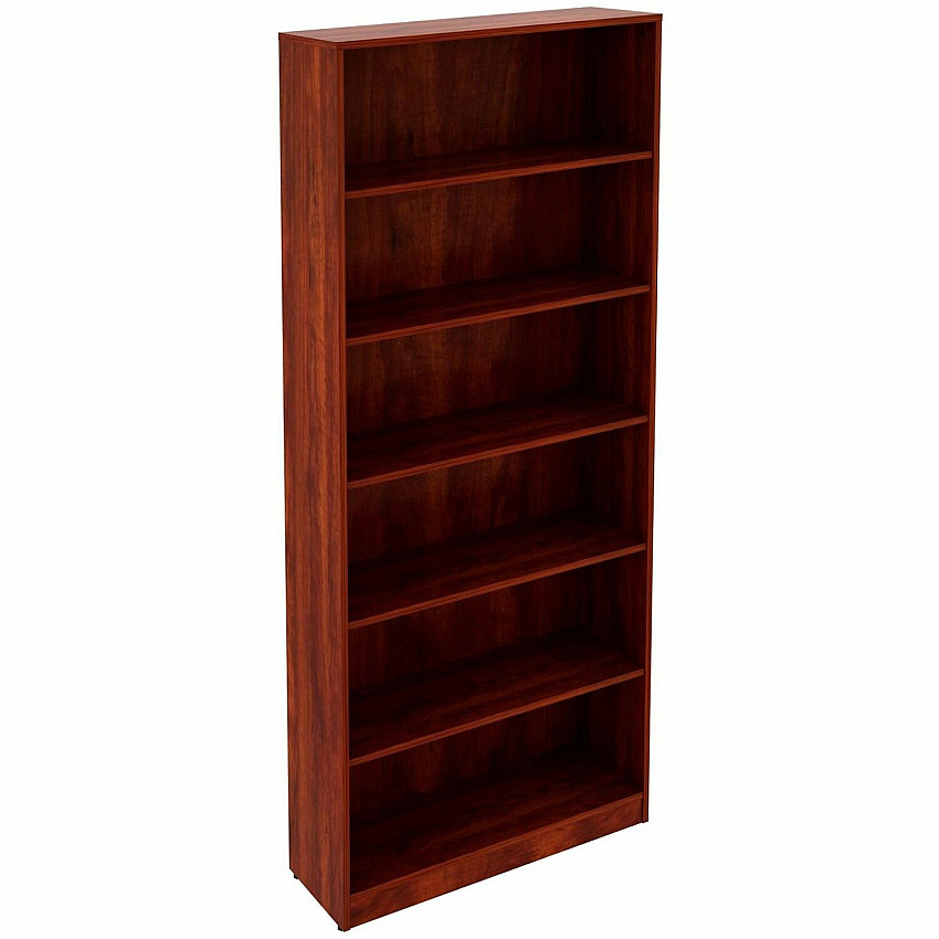 Lorell Laminate Bookcases 36" Width x 12" Depth x 84" Height - 6 x Shelf(ves) - Sturdy, Laminated, Adjustable Shelf, Adjustable Feet, Square Edge - Cherry - Medium Density Fiberboard (MDF), Thermofused Laminate (TFL) - Assembly Required (LLR99751)