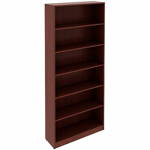 Lorell Laminate Bookcases 36" Width x 12" Depth x 84" Height - 6 x Shelf(ves) - Sturdy, Laminated, Adjustable Shelf, Adjustable Feet, Square Edge - Mahogany - Medium Density Fiberboard (MDF), Thermofused Laminate (TFL) - Assembly Required (LLR99750)