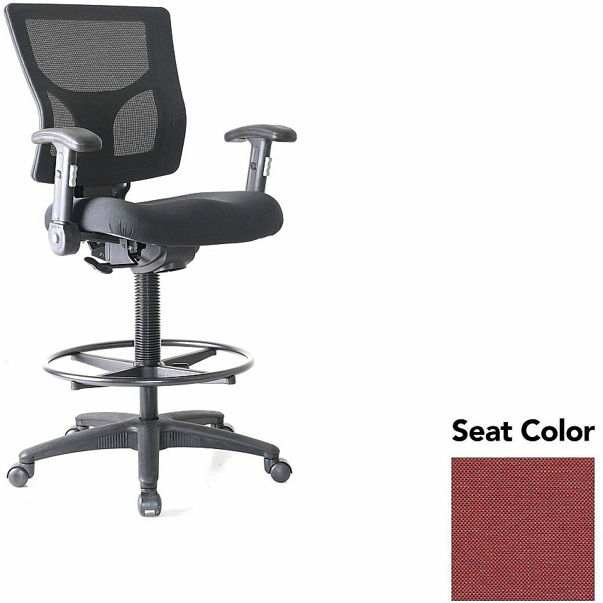 Lorell Conjure Office Stool Shire Tulip Seat Color - Polyurethane Foam Seat Material - Mesh Back Material - Armrest - 1 Each (LLR6202188)