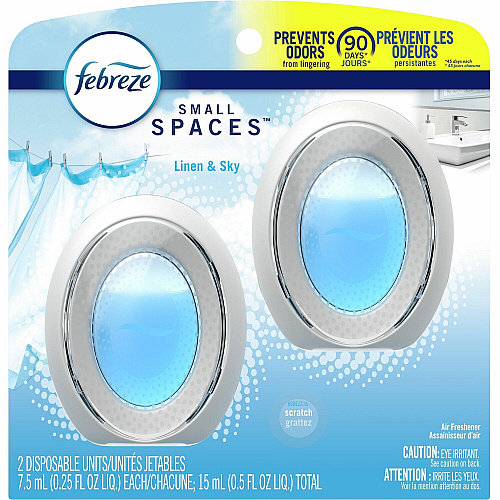 Febreze Linen/Sky Small Spaces 25 fl oz (0.8 quart) - Linen & Sky - 45 Day - 2/Pack - 6 / Carton (55868CT)