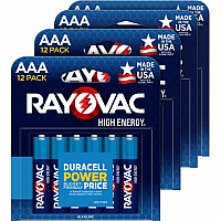Rayovac High Energy Battery For Flashlight, Mouse, Remote Control, Smart Home Device - AAA - 12/Pack - 4 / Carton (82412TCT)