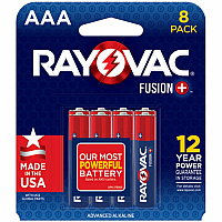 Rayovac Fusion Battery For Microphone, Video Game Controller, Toy, Headset, High Drain Device, Remote Control Aircraft - AAA - 8 / Pack (8248TFUS1)