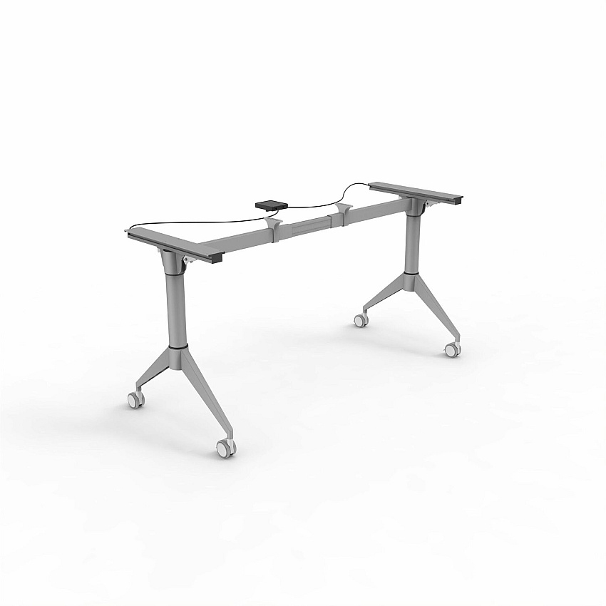 Lorell Spry Nesting Training Table Base Silver Folding Base - 2 Legs - 29.50" Height - Training - Assembly Required - Cold-rolled Steel (CRS) - 1 Each (60758)