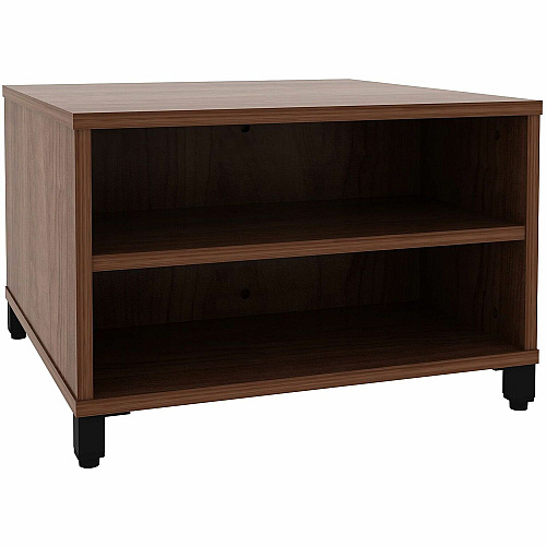 Lorell Reception Table Height Adjustable - 24" Table Top Width x 24" Table Top Depth - 20" Height - Reception, Storage - Walnut, Laminated - Metal - 1 Each (69202)