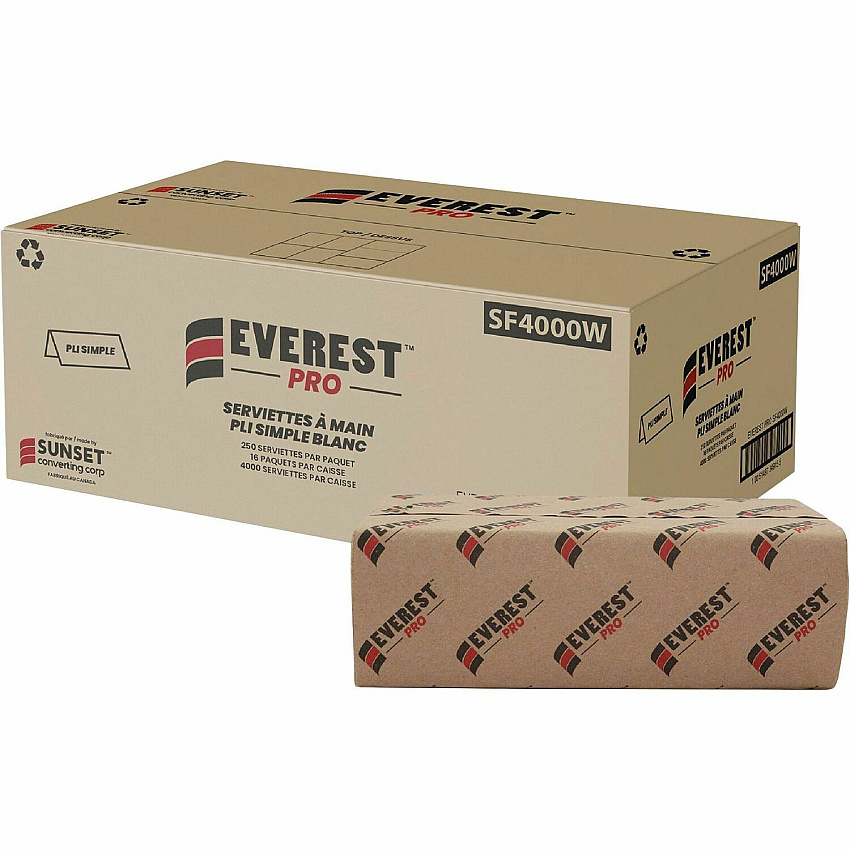 SNOW SOFT Paper Towel 1 Ply - Singlefold - White - 250/Pack - 70 / Pallet (SF4000WC)