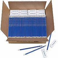 Staedtler Norica Pencils & Eraser Class Pack Black Lead - HB/#2 - Yellow Wood Barrel - 500 / Box (13246C500)