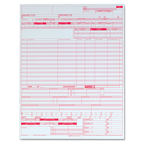 TOPS UB04 Hospital Insurance Claim Form for Laser Printers, One-Part (No Copies), 8.5 x 11, 2,500 Forms Total (59870R)