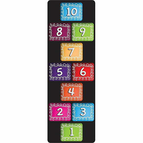 Ashley Smart Poly Original Fun Mat Floor, Classroom - 47" Length x 15.50" Width - Numbered 1 to 10 - Multicolor - 1 Each (91400)