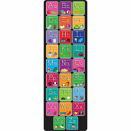 Ashley Smart Poly Original Fun Mat Floor, Classroom - 47" Length x 15.50" Width - Alphabet, Matching Pictures - Multicolor - 1 Each (91403)