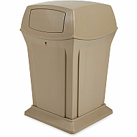 Rubbermaid Commercial Ranger Waste Container Hinged Lid - 45 gal Capacity - For Outdoor - Durable, Hinged Door, Weighted Base - 27.6