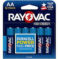 Rayovac Alkaline AA Batteries For Flashlight, Mouse, Remote Control, Household - AA - 12 / Pack (81512T)