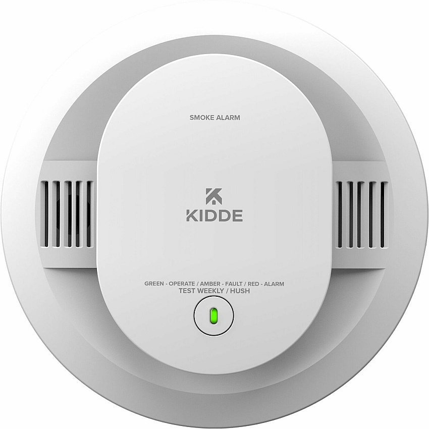 Kidde Smoke Alarm 85 dB - Visual, Audible - Surface Mount, Wall Mountable, Ceiling Mountable - Red, Green, Amber - White (21031447)