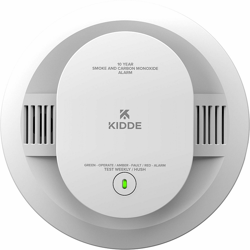 Kidde Combo Carbon Monoxide/Smoke Alarm 85 dB - Audible, Visual - Surface Mount, Wall Mountable, Ceiling Mountable - Red, Green, Amber - White (21031502)