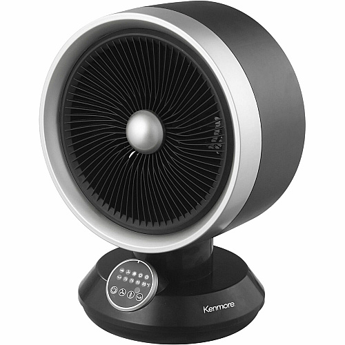 ESM Desk Fan & Heater Combo 2 x Heat Settings - Remote Control - Oscillation - Office, Room, Kitchen - Desk - Black (KM60079BK)
